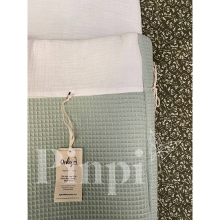 Saco para capazo Gofre Mint La Giraffa Bianca e Blu Saco para capazo Gofre Mint La Giraffa Bianca e Blu