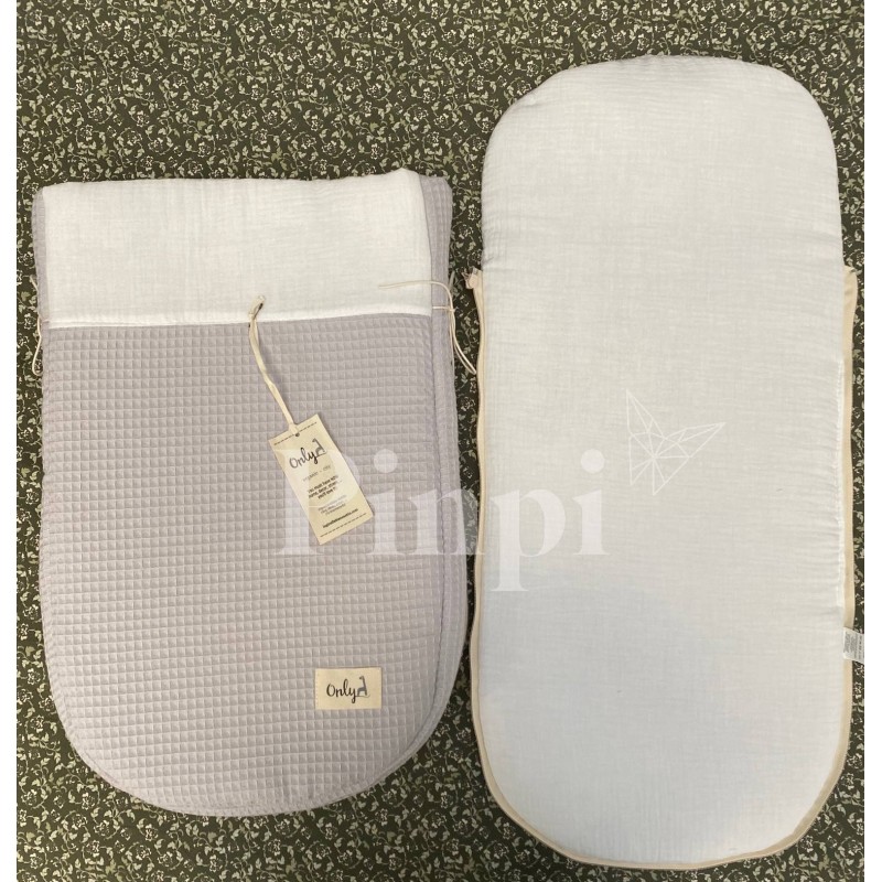 Saco para capazo Gofre Mint La Giraffa Bianca e Blu