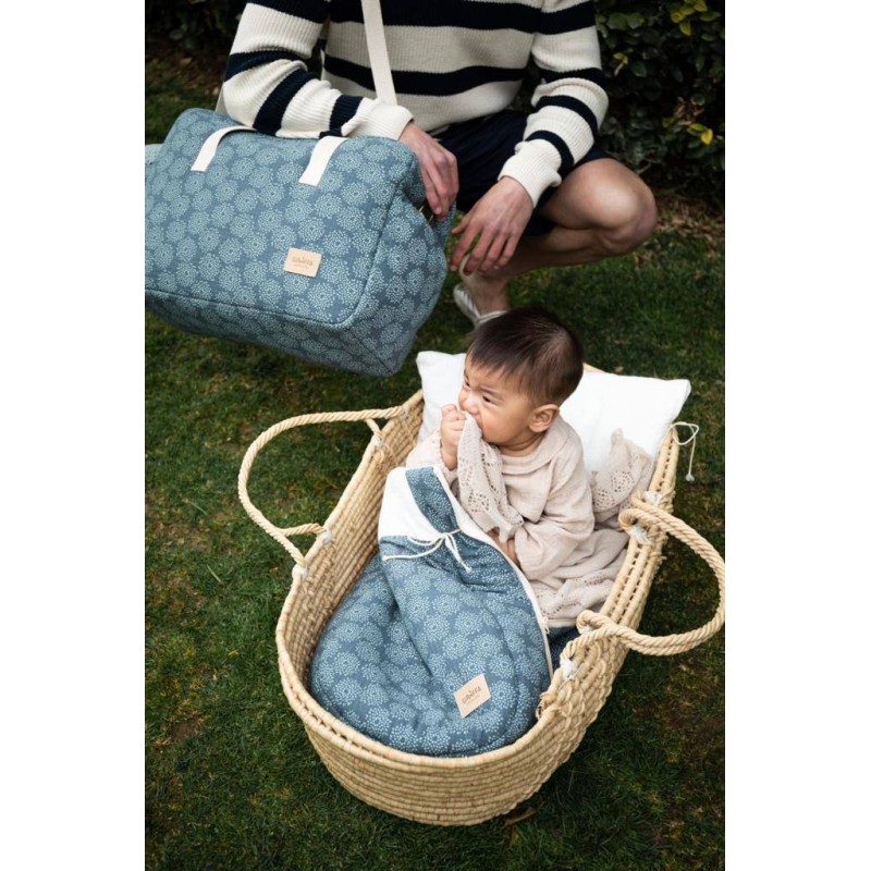 Saco para capazo bebé Acqua Cream La Giraffa Bianca e Blu