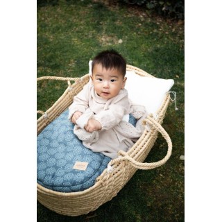 Saco para capazo bebé Acqua Cream La Giraffa Bianca e Blu