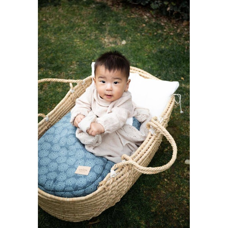 Saco para capazo bebé Acqua Cream La Giraffa Bianca e Blu