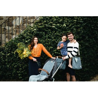 Colchoneta para silla Joolz HUB+ Acqua Azul La Giraffa Bianca e Colchoneta para silla Joolz HUB+ Acqua Azul La Giraffa Bianca e