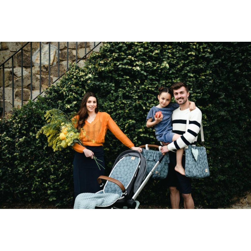 Colchoneta para silla Joolz HUB+ Acqua Azul La Giraffa Bianca e Colchoneta para silla Joolz HUB+ Acqua Azul La Giraffa Bianca e