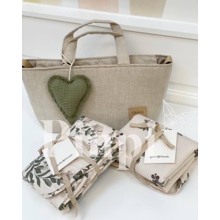 Bolsa MiniBag Lino Beige La Giraffa Bianca e Blu