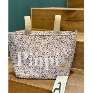 Bolsa Two Lily flores La Giraffa Bianca e Blu 123