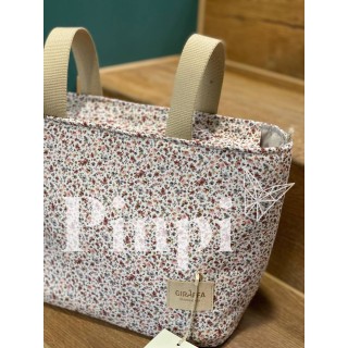 Bolsa Two Lily flores La Giraffa Bianca e Blu Bolsa Two Lily flores La Giraffa Bianca e Blu