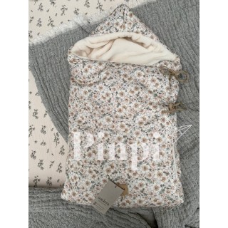 Saco para capazo con capucha Yoko pelito crema La Giraffa Bianca e Blu 123