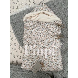 Saco para capazo con capucha Yoko pelito crema La Giraffa Bianca e Blu