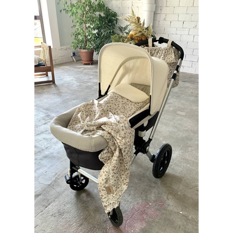 Saco para capazo bambula Yoko La Giraffa Bianca e Blu Saco para capazo bambula Yoko La Giraffa Bianca e Blu