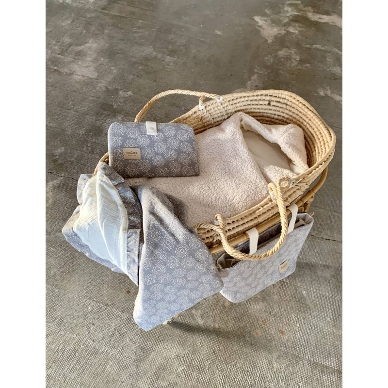 Saco para capazo capucha Borreguito/bambula La Giraffa Bianca e Blu Saco para capazo capucha Borreguito/bambula La Giraffa Bianca e Blu