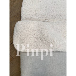 Saco para silla Tulip Lino Beige interior borreguito La Giraffa Bianca e Blu Saco para silla Tulip Lino Beige interior borreguito La Giraffa Bianca e Blu