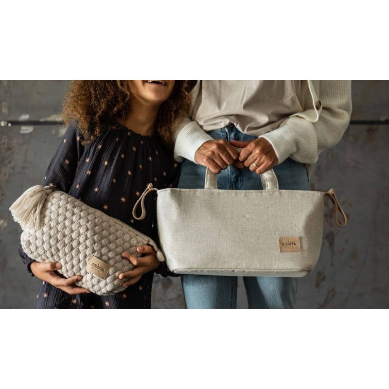 Bolsa MiniBag Tulip Lino La Giraffa Bianca e Blu