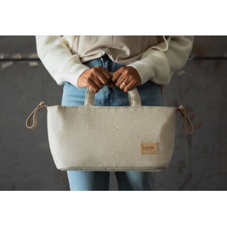 Bolsa MiniBag Tulip Lino La Giraffa Bianca e Blu