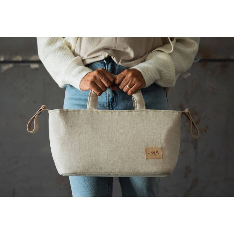 Bolsa MiniBag Tulip Lino La Giraffa Bianca e Blu