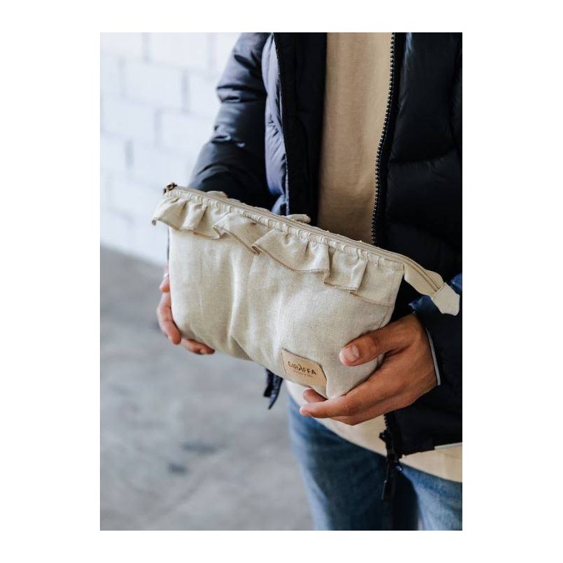 Neceser Volante Tulip Lino La Giraffa Bianca e Blu Neceser Volante Tulip Lino La Giraffa Bianca e Blu