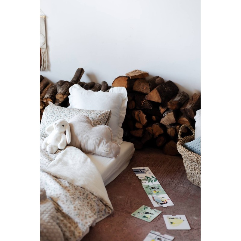 Funda nórdica para cuna/maxicuna Lily Flores La Giraffa Bianca e Blu