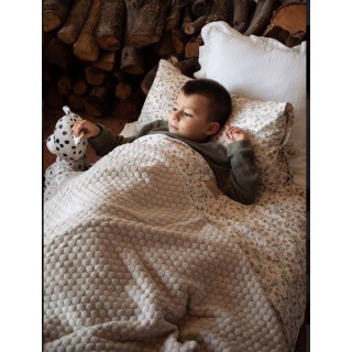 Funda nórdica para cuna/maxicuna Lily Flores La Giraffa Bianca e Blu