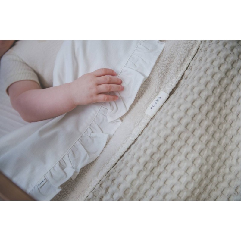 Manta para mini cuna Koeka Olso/teddy sand pebble