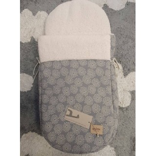 Saco capazo Classic Acqua Gris interior borreguito