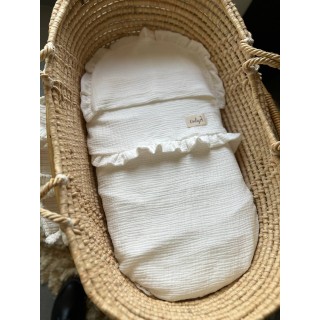 Conjunto capazo de sábana + bajera + almohada Only Bambula blanco