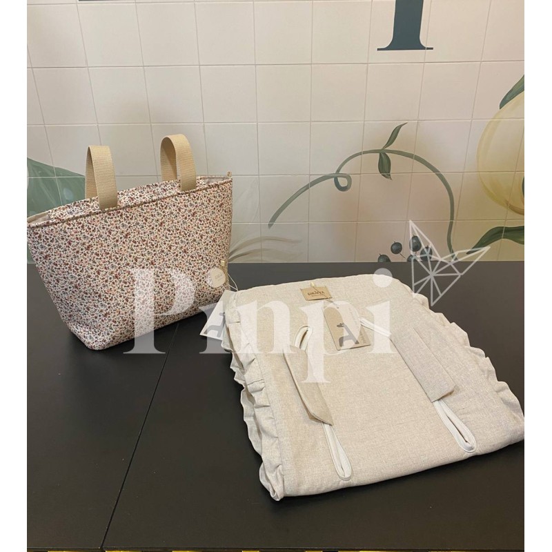 Colchoneta recta volante universal Tulip Lino La Giraffa Bianca e Blu Colchoneta recta volante universal Tulip Lino La Giraffa Bianca e Blu