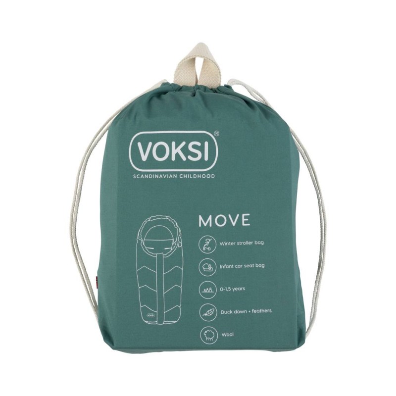 Saco para capazo y Grupo 0 Voksi MOVE Black Cream 0-18 meses