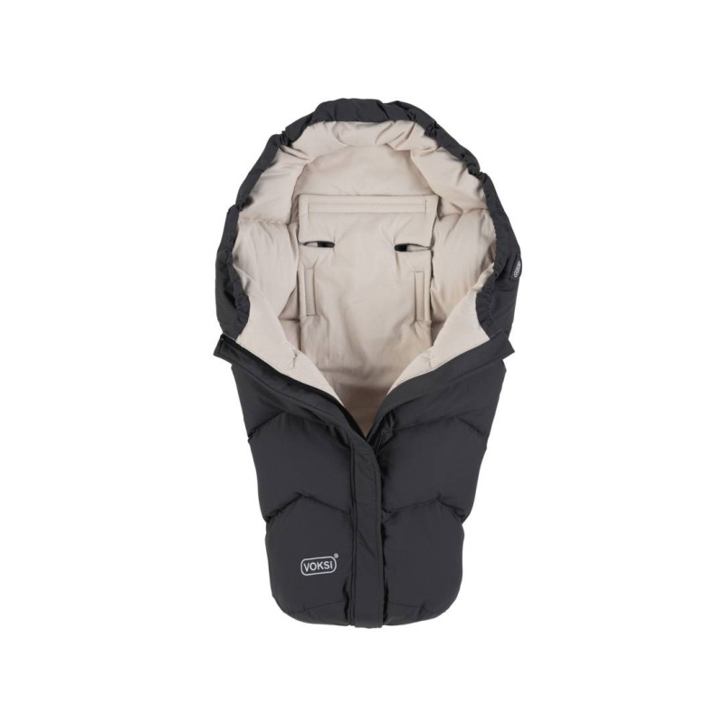 Saco para capazo y Grupo 0 Voksi MOVE Black Cream 0-18 meses