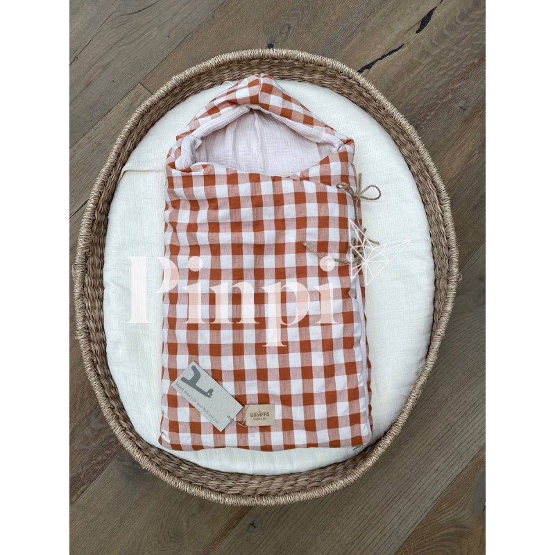 Saco para capazo con capucha Etna bambula La Giraffa Bianca e Blu Saco para capazo con capucha Etna bambula La Giraffa Bianca e Blu