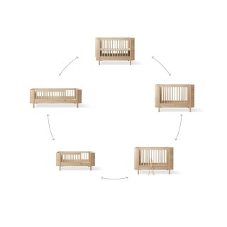 Cuna convertible en cama Wood Mini+ Roble Natural Oliver Furniture Cuna convertible en cama Wood Mini+ Roble Natural Oliver Furniture