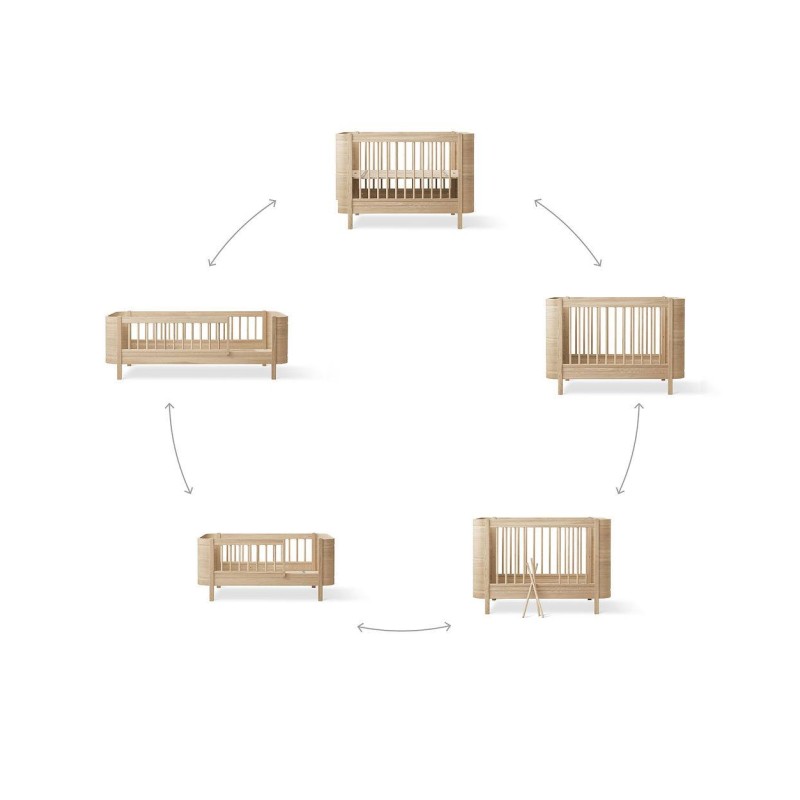 Cuna convertible en cama Wood Mini+ Roble Natural Oliver Furniture Cuna convertible en cama Wood Mini+ Roble Natural Oliver Furniture