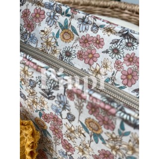 Bolsa Two Lily flores La Giraffa Bianca e Blu Bolsa Two Lily flores La Giraffa Bianca e Blu