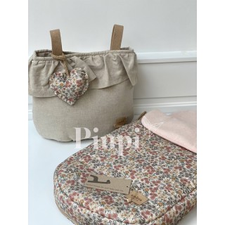 Saco capazo Emily punto rosa La Giraffa Bianca e Blu