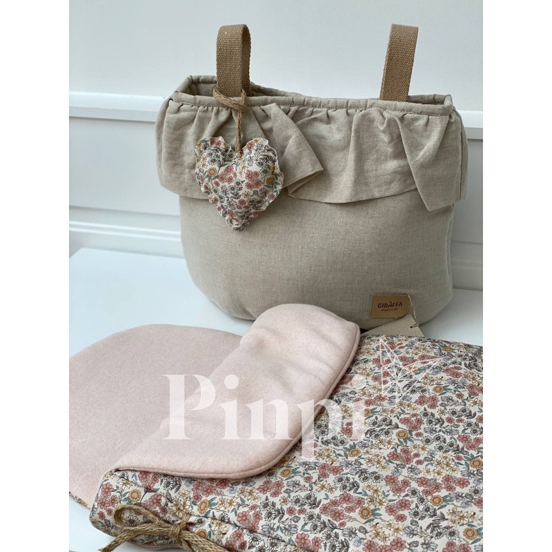 Saco capazo Emily punto rosa La Giraffa Bianca e Blu