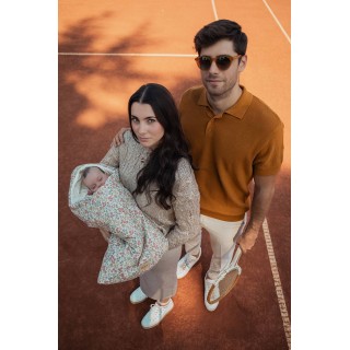 Saco para capazo con capucha Emily bambula La Giraffa Bianca e Blu Saco para capazo con capucha Emily bambula La Giraffa Bianca e Blu