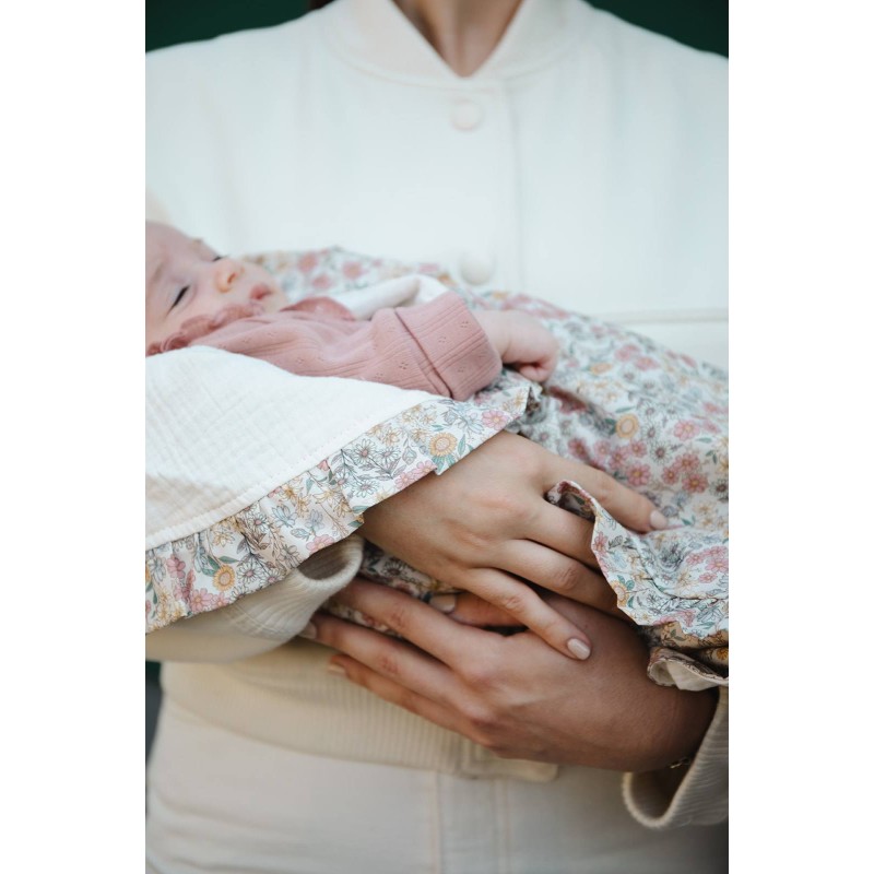 Toquilla Emily flores volante bambula La Giraffa Bianca e Blu Toquilla Emily flores volante bambula La Giraffa Bianca e Blu