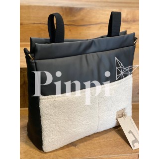 Bolsa Panera Leo Ecopiel negro/borrego La Giraffa Bianca e Blu Bolsa Panera Leo Ecopiel negro/borrego La Giraffa Bianca e Blu