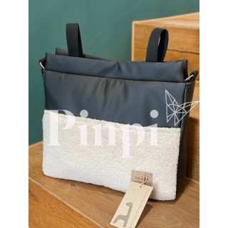 Bolsa Panera Leo Ecopiel negro/borrego La Giraffa Bianca e Blu Bolsa Panera Leo Ecopiel negro/borrego La Giraffa Bianca e Blu