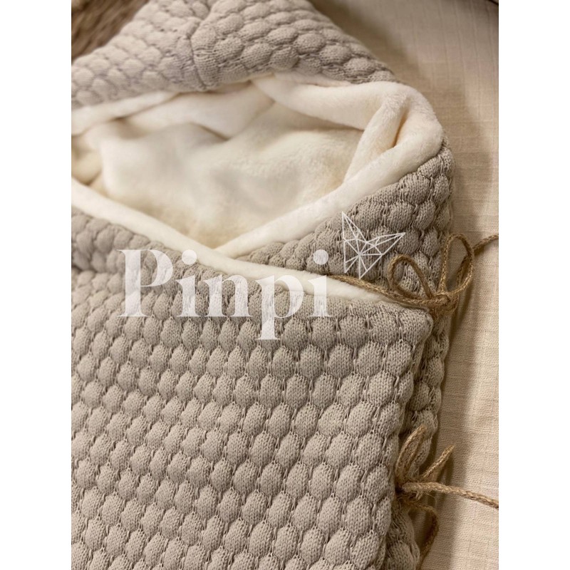 Saco capazo capucha Donatello Piedra interior PELO Saco capazo capucha Donatello Piedra interior PELO