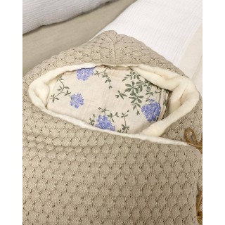 Saco capazo capucha Donatello Piedra interior PELO Saco capazo capucha Donatello Piedra interior PELO