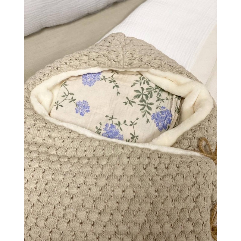 Saco capazo capucha Donatello Piedra interior PELO Saco capazo capucha Donatello Piedra interior PELO