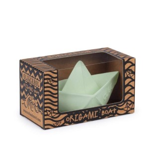 Juguete de caucho natural Barco Origami Menta Juguete de caucho natural Barco Origami Menta