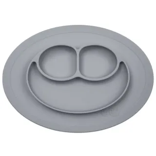 Plato de aprendizaje divisorio de silicona Mini Mat EZPZ Gris oscuro | Pinpi 123