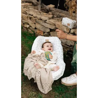 Toquilla clásica perlé Piedra La Giraffa Bianca e Blu 123