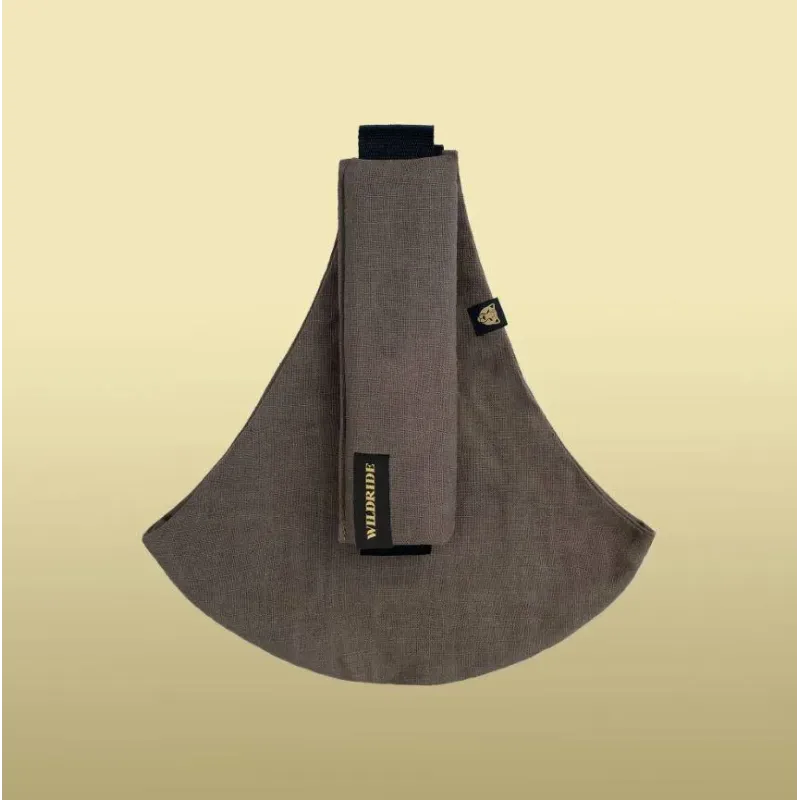 Portabebé Bandolera Wildride Lino Marrón | Pinpi