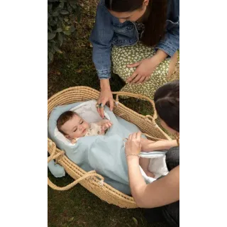 Saco capazo capucha Muffi Turquesa bambula Saco capazo capucha Muffi Turquesa bambula