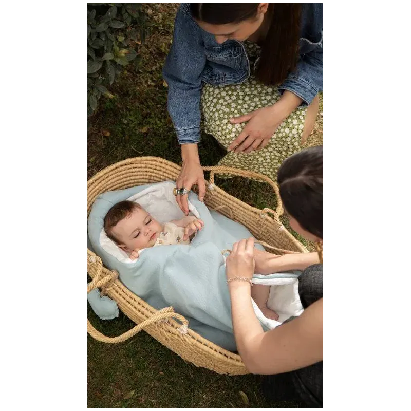 Saco capazo capucha Muffi Turquesa bambula Saco capazo capucha Muffi Turquesa bambula