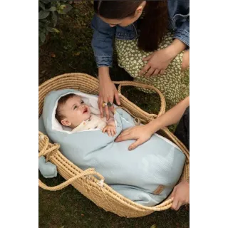 Saco capazo capucha Muffi Turquesa bambula Saco capazo capucha Muffi Turquesa bambula