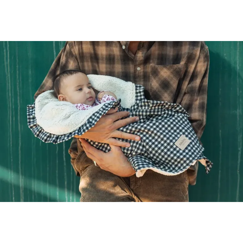 Toquilla vichy Volante Borrego La Giraffa Bianca e Blu