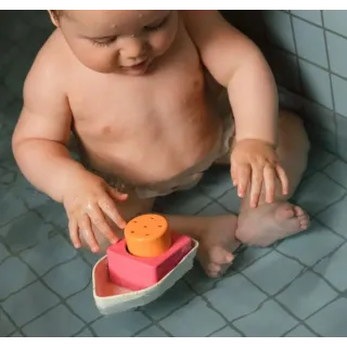 Juguete de baño Barco Naranja caucho reciclado Juguete de baño Barco Naranja caucho reciclado