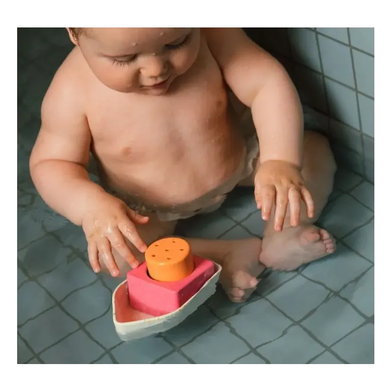 Juguete de baño Barco Naranja caucho reciclado Juguete de baño Barco Naranja caucho reciclado